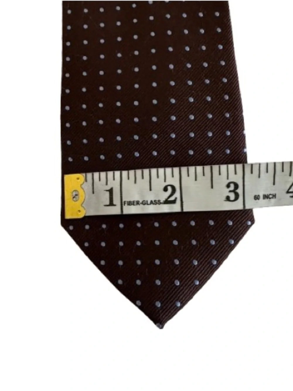 Merona Brown with Blue Microdot Design Silk Men's Tie for Office/Dress Occasion
